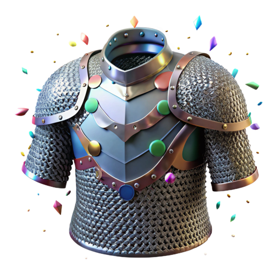 extraordinary artistic Medieval Chainmail Armor Detail Cutout Isolated exclusive png