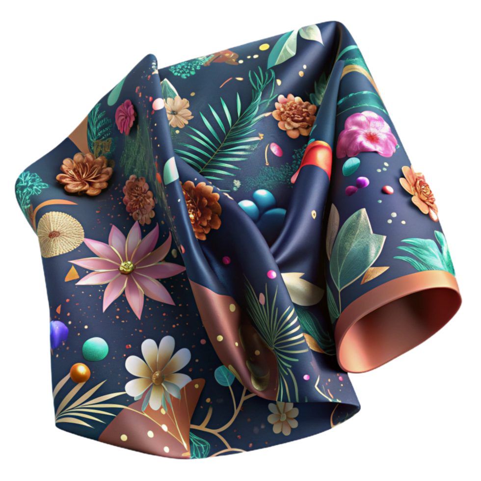 extraordinary rustic Printed Fabric with Floral Pattern Transparent Background original png