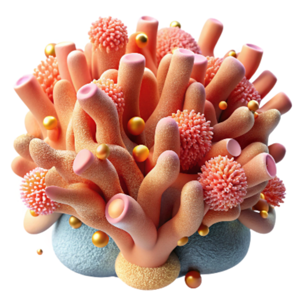 wonderful contemporary Healthy Coral Polyps Isolated Microscopic View premium png