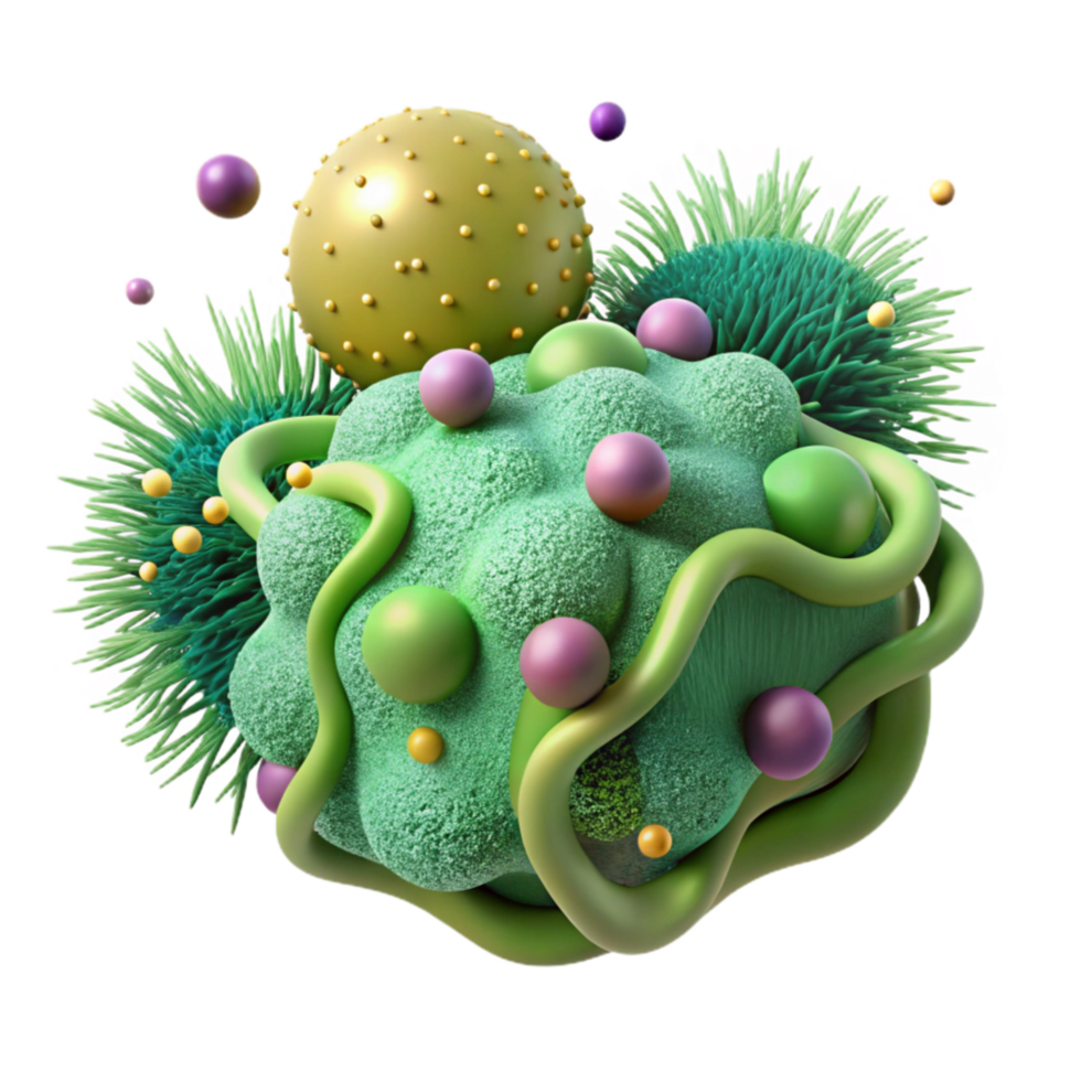 elegant creative Microscopic Algae Isolated Transparent Background png