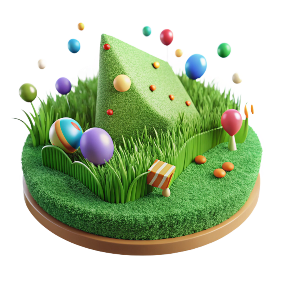 vibrant modern Green Grass Field Scenic View Cutout high resolution png