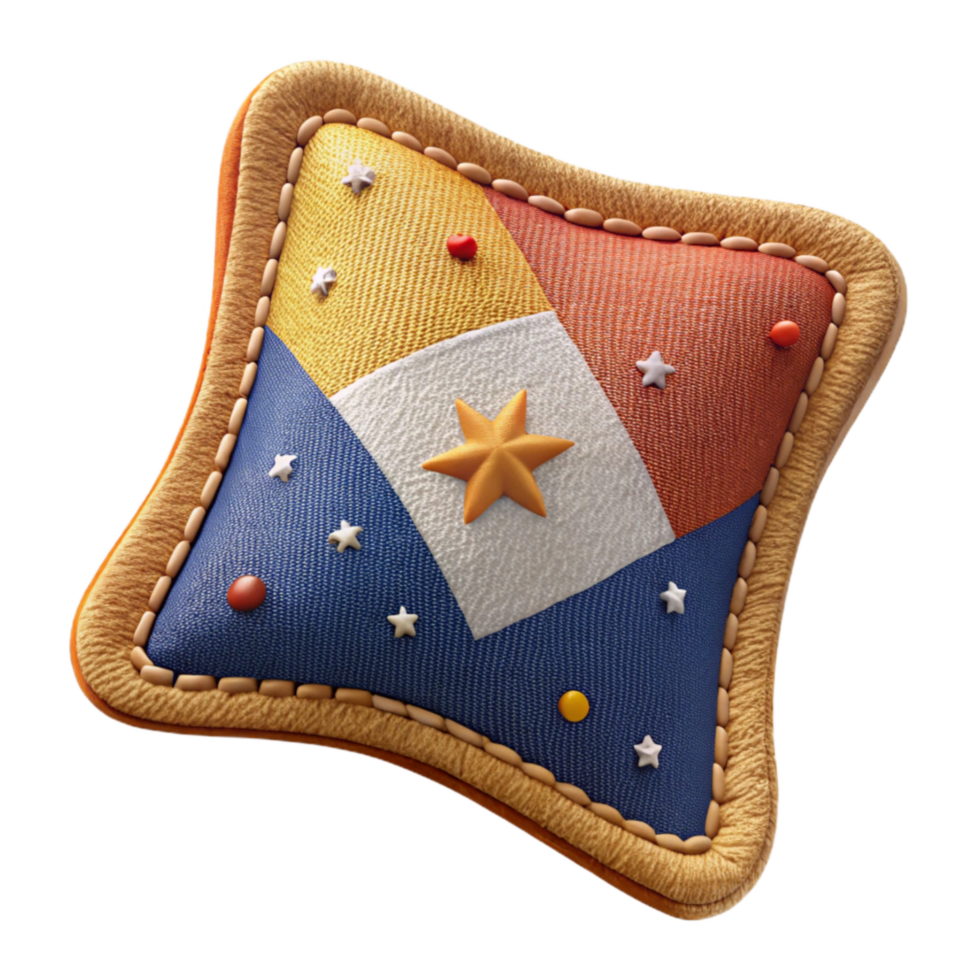 extraordinary artistic National Flag Patch Isolated with Embroidered Border detailed png