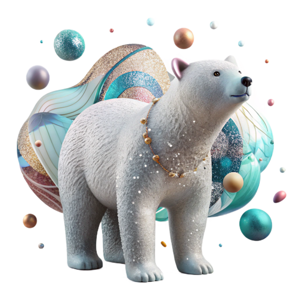 magnificent abstract Polar Bear Silhouette Artistic Rendering Cutout high quality png