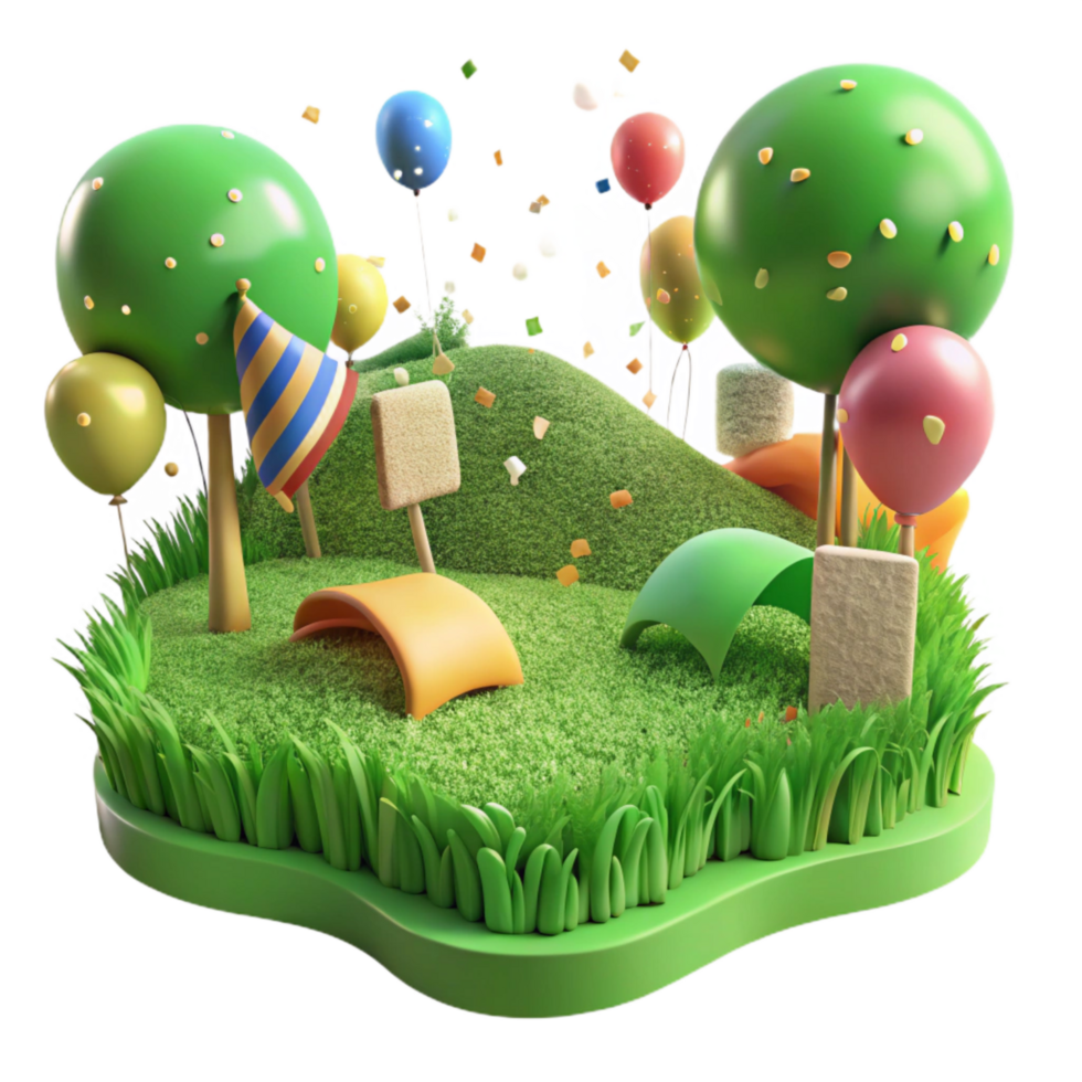 elegant classic Lush Pasture Field Isolated with Green Shades genuine png
