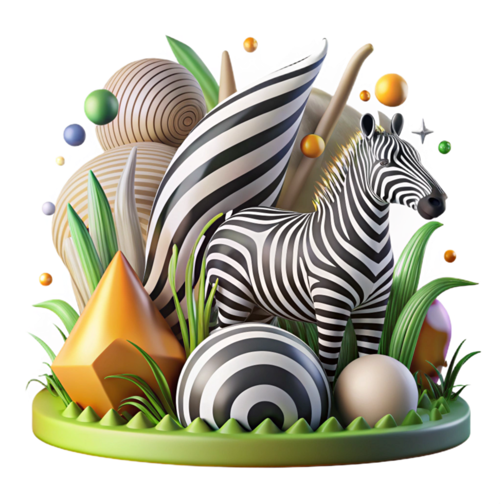 serene minimalist Grassland Zebra Stripes Isolated Black White Stripes genuine png