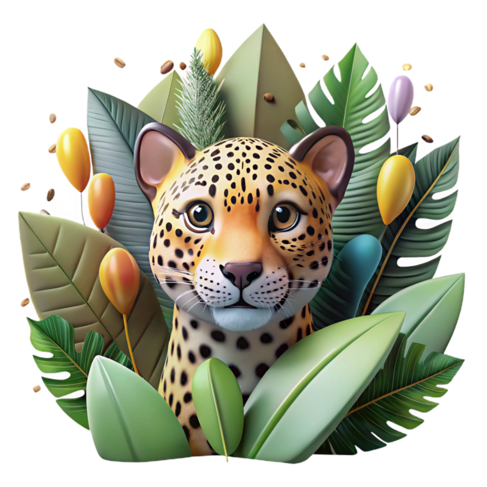 extraordinary contemporary Jaguar Cub Hiding in Dense Jungle Cutout high quality png