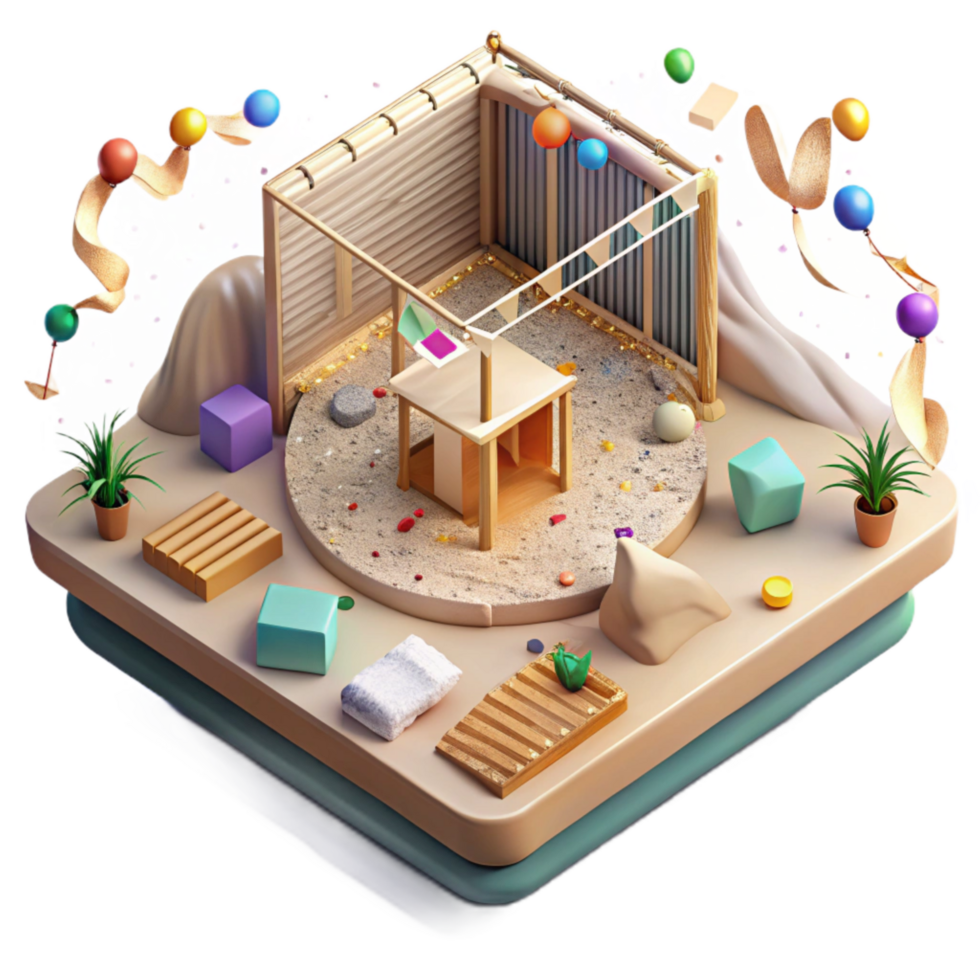 vibrant rustic High Angle View of Zoo Enclosure Transparent Background exclusive png