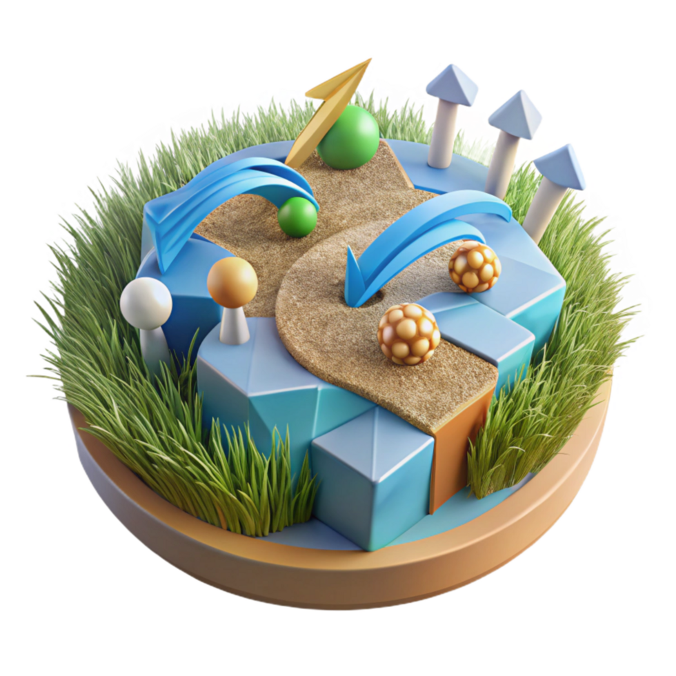 impressive rustic Grassland Ecosystem Diagram with Arrows Cutout Isolated high resolution png