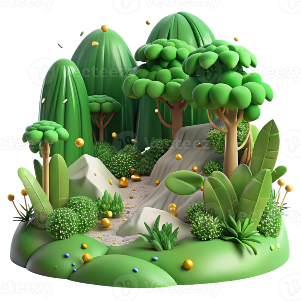 dramatic modern Preserving Nature Lush Green Forest Transparent Background high quality png