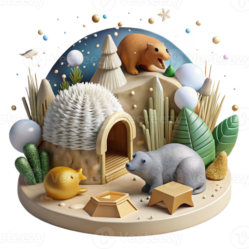 wonderful creative Protecting Hibernating Animals From Habitat Loss Cutout Naturalistic Style high quality png