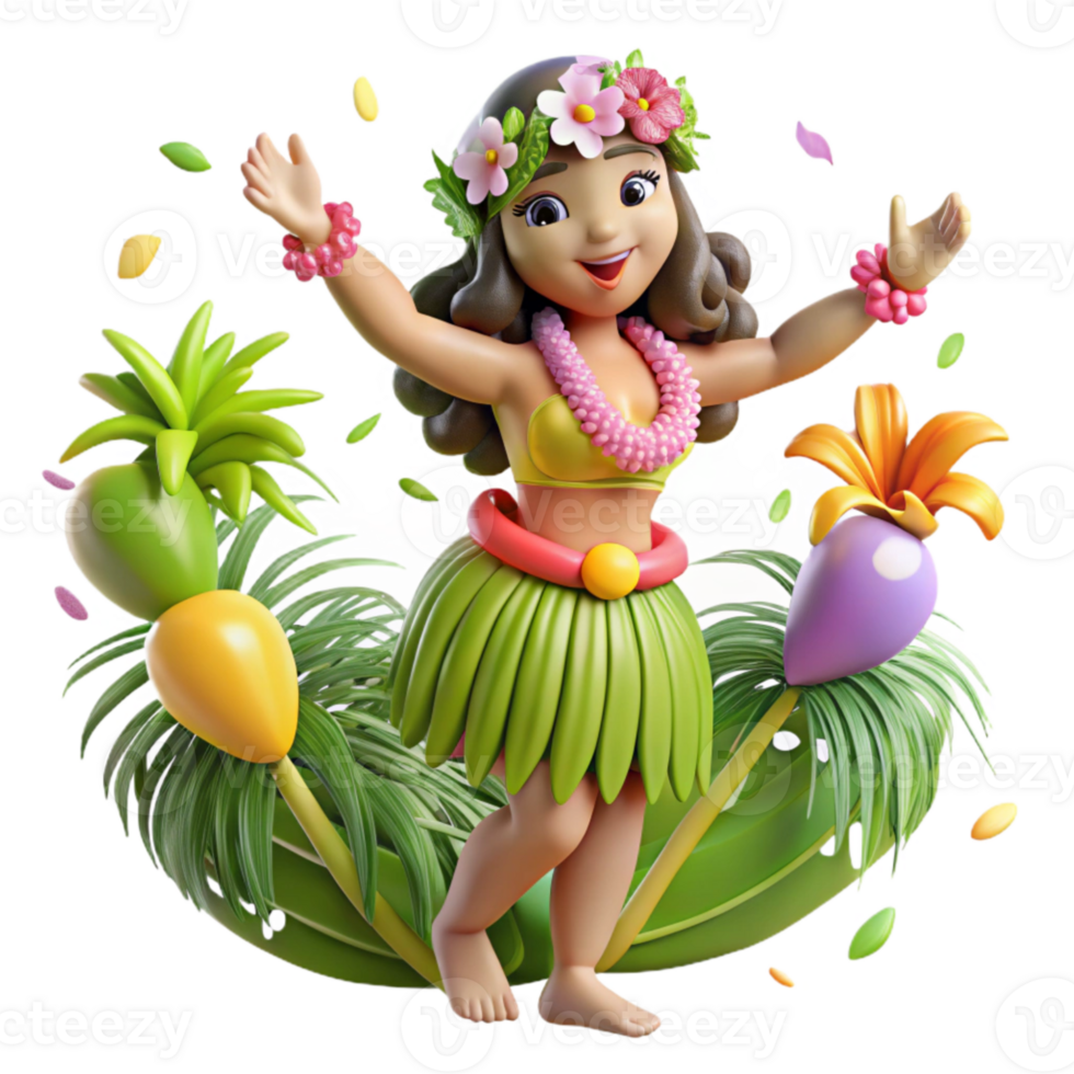 magnificent contemporary Hula Dancer Grass Skirt Transparent Background Tropical Flowers authentic png
