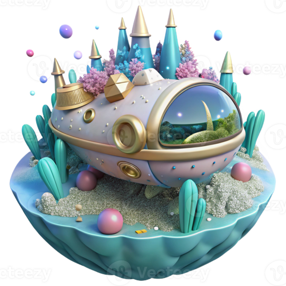 beautiful rustic Isolated Underwater City Transport high resolution png