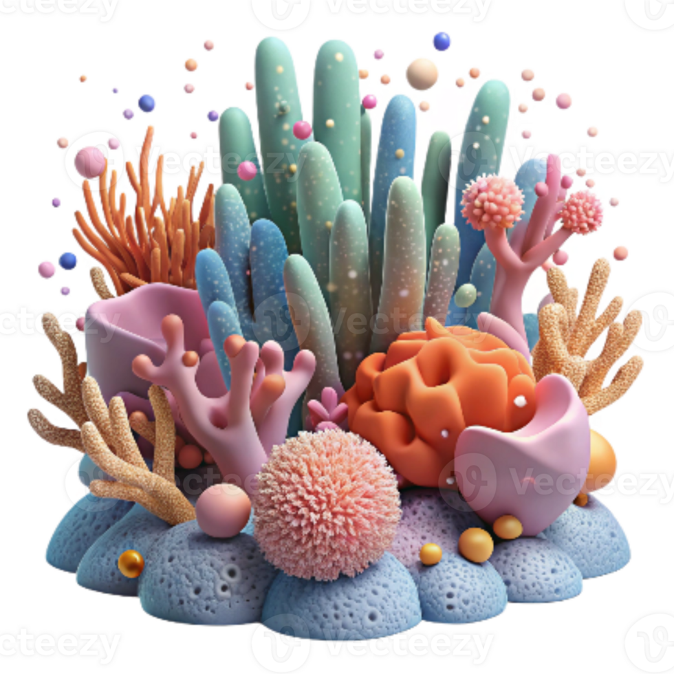 extraordinary abstract Overfished Coral Reef Illustration Isolated premium png