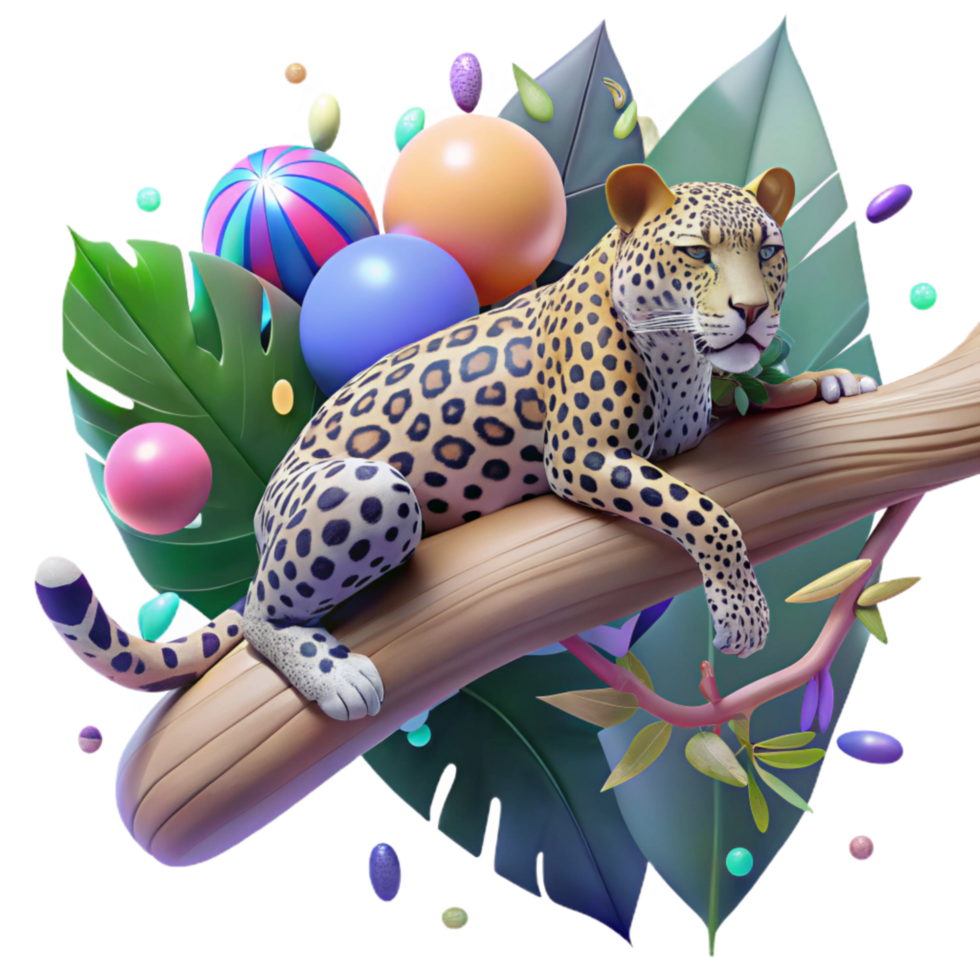 stunning contemporary Jaguar Resting on Tree Branch Isolated exclusive png