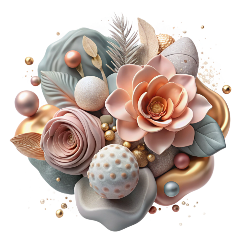 impressive modern Muted Floral Watercolor Painting Isolated Element png