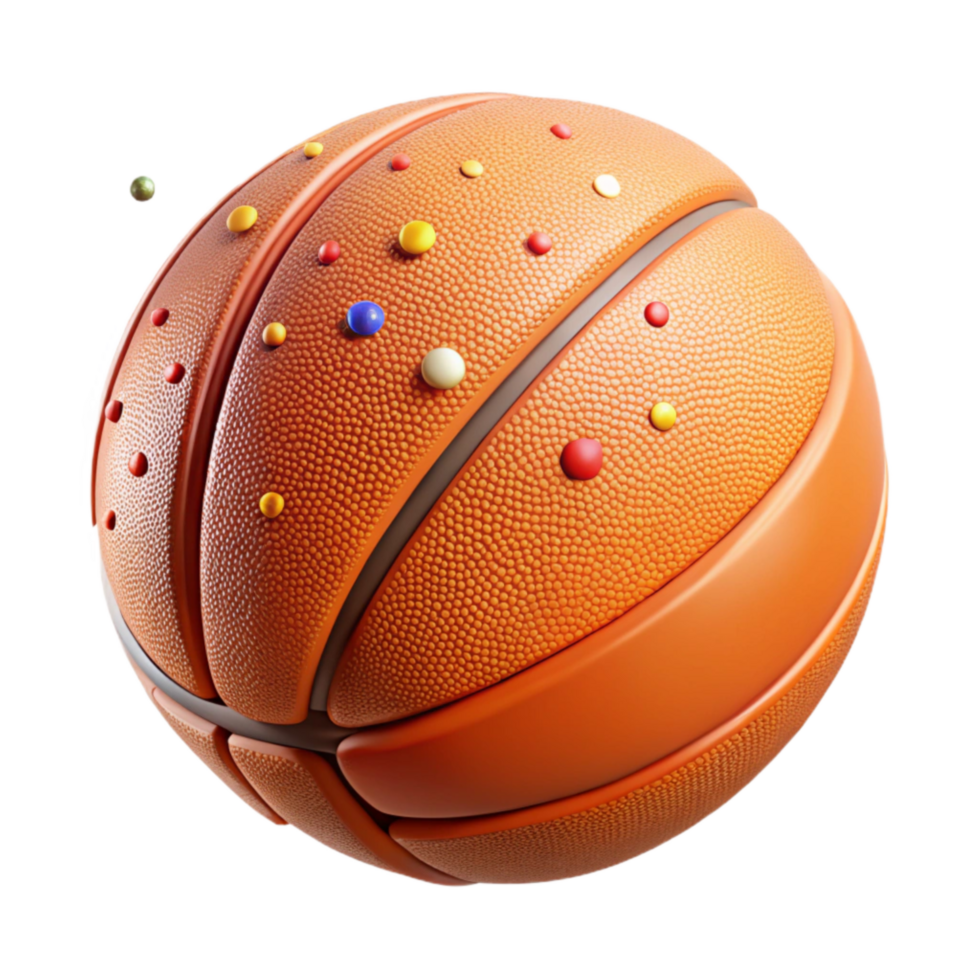 elegant contemporary Orange Basketball Realistic Texture with Transparent Background exclusive png