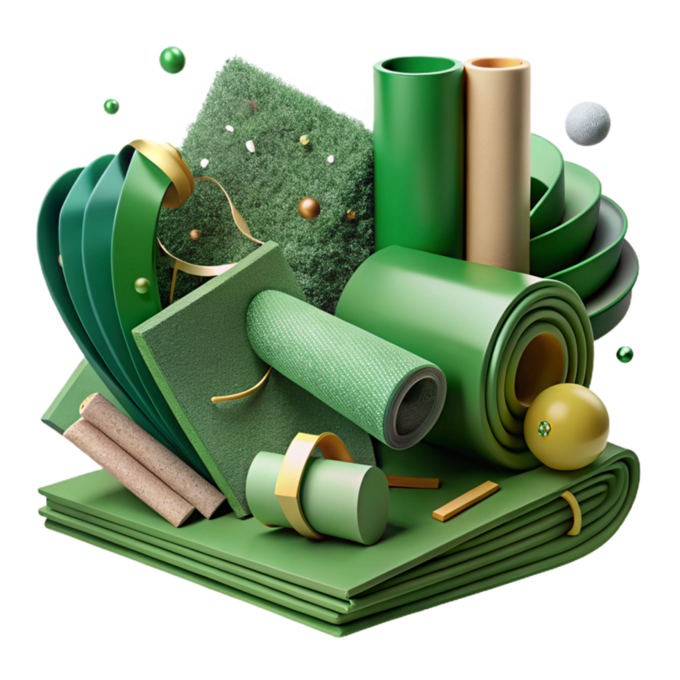 elegant minimalist Green Building Materials Samples Isolated Element high quality png
