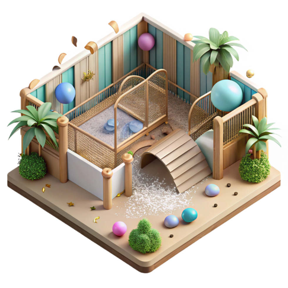elegant contemporary High Angle View of Zoo Enclosure Transparent Background authentic png