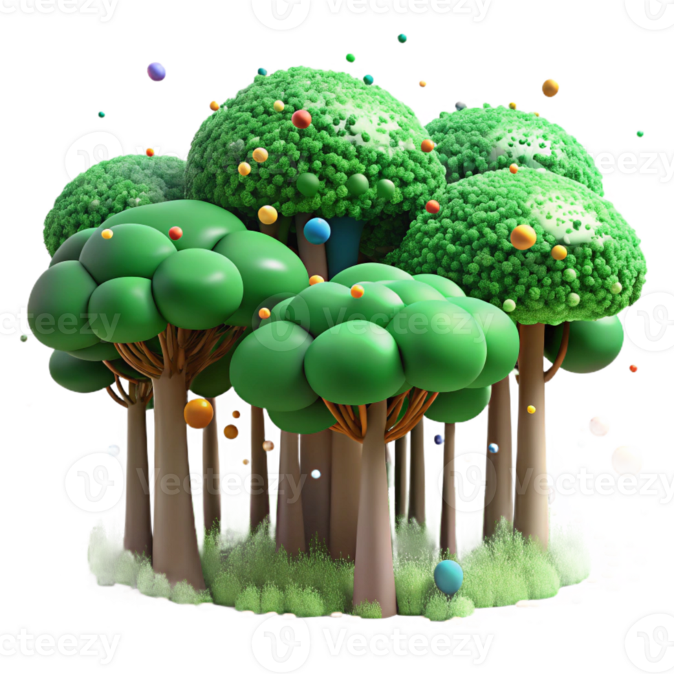 serene contemporary Green Forest Canopy Top View Isolated high resolution png