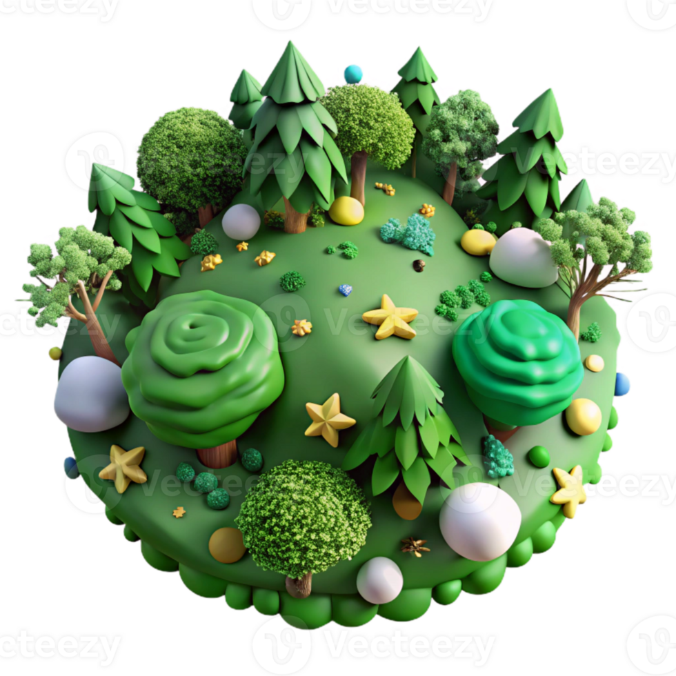 serene creative Lush Green Forest Top View Isolated on Transparent Background genuine png