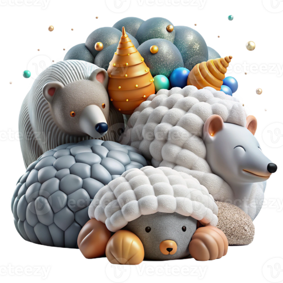 vibrant creative Hibernating Animals and Their Unique Adaptations Isolated Close Up View detailed png