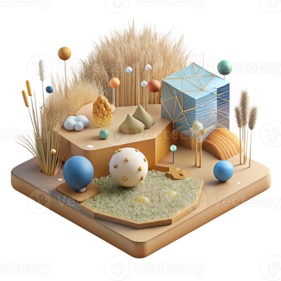 elegant classic Grassland Ecosystem Diagram Cutout with Clear Labels detailed png