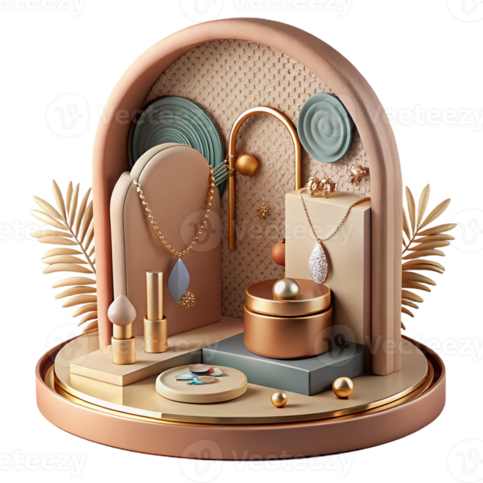 magnificent modern Handmade Jewelry Display Isolated Warm Tone Lighting original png