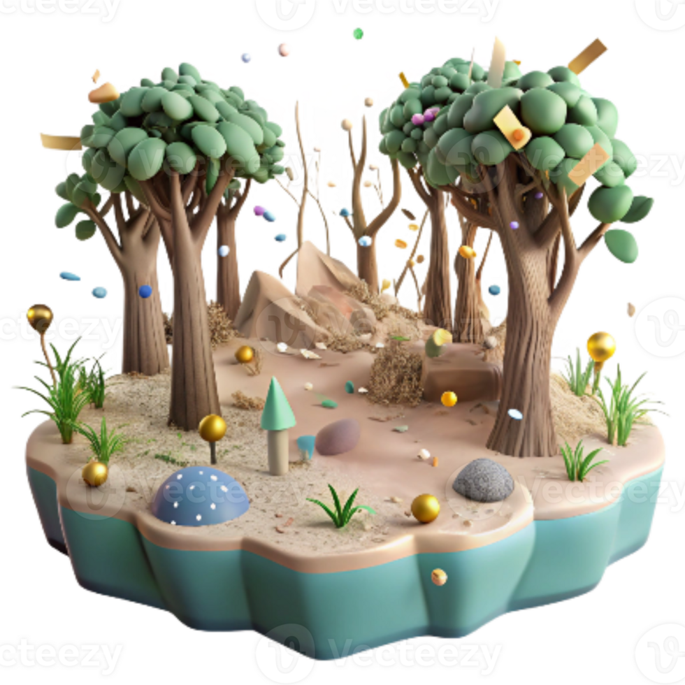 elegant contemporary Mangrove Forest at Low Tide Isolated Transparent authentic png