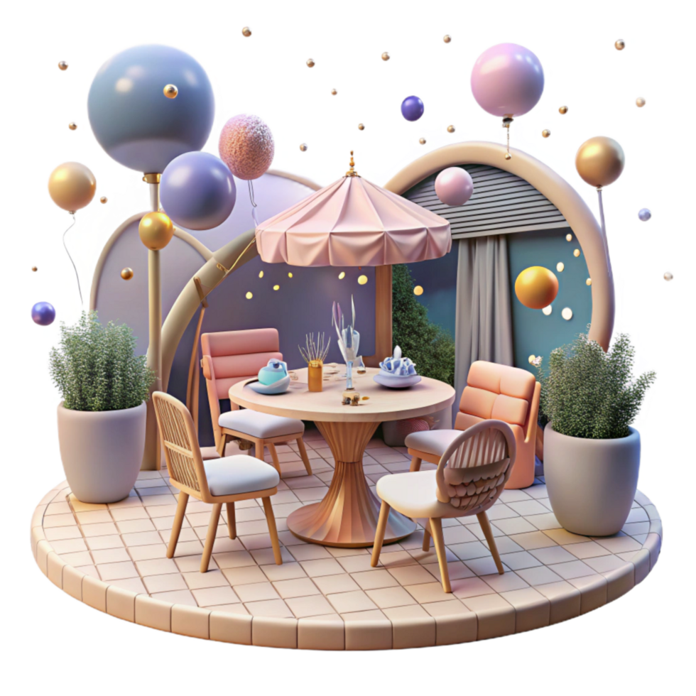stunning abstract Outdoor Dining in City Street Cutout high quality png