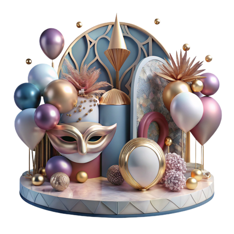 dramatic rustic Maskerade Ball Intricate Decorations Transparent Background Festive Setting original png