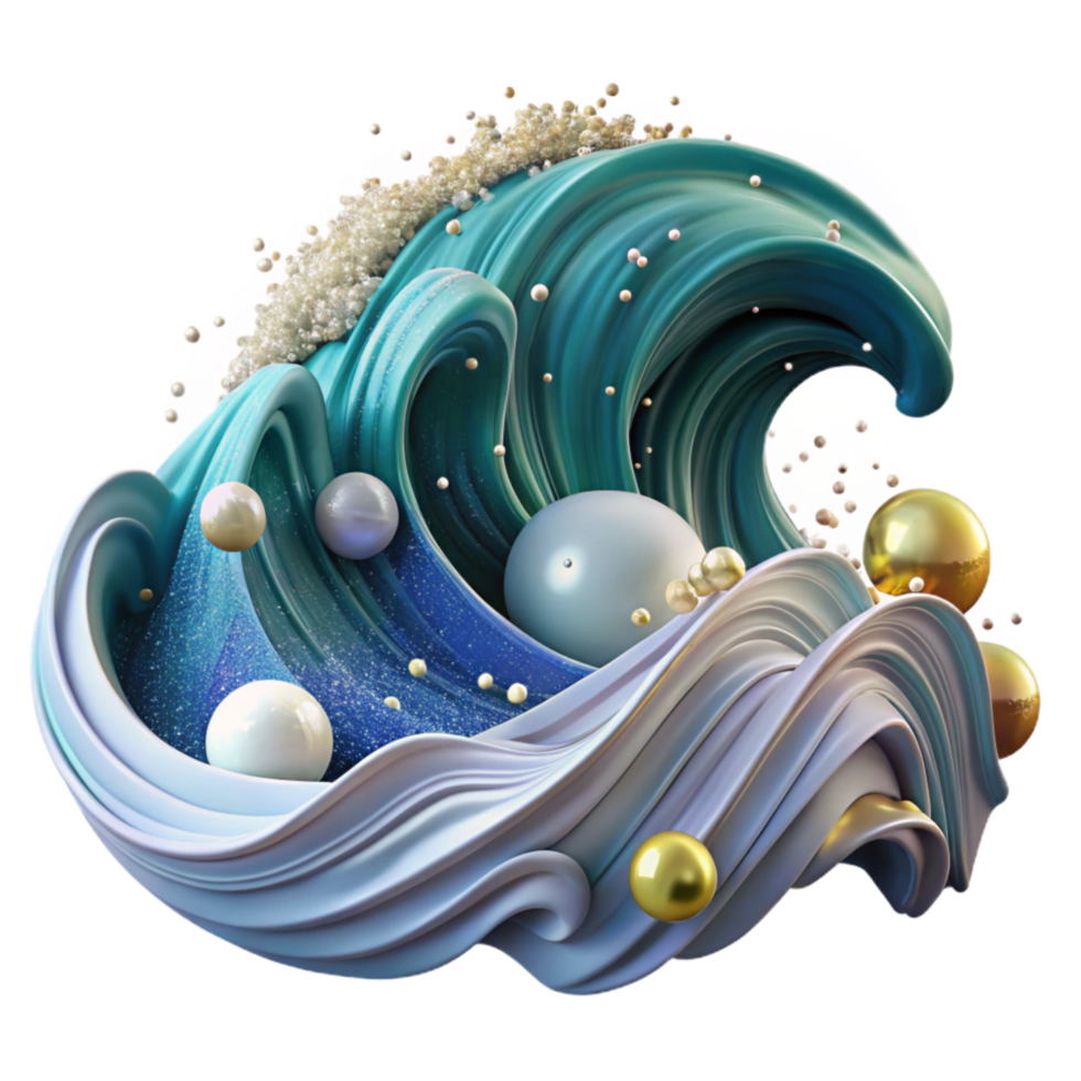 impressive artistic Ocean Waves with Noise Pollution Effect Transparent high quality png
