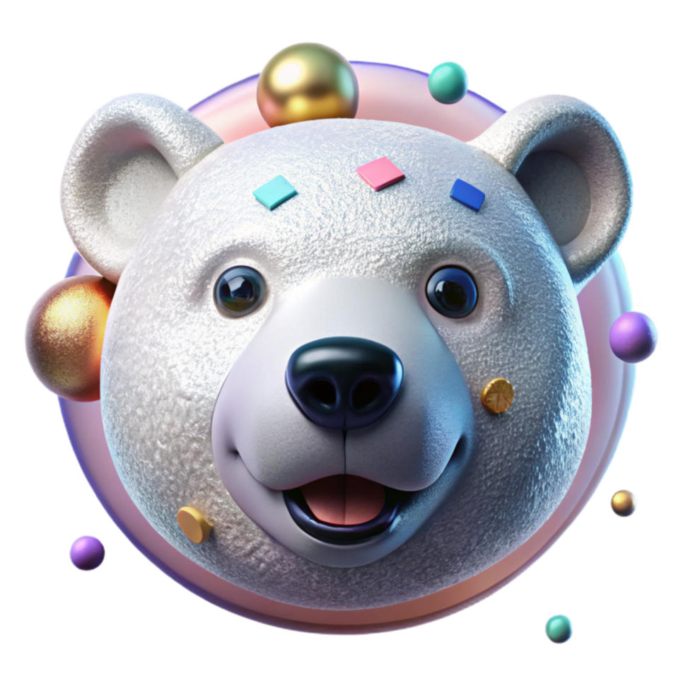 extraordinary artistic Polar Bear Face Close Up Transparent Element high quality png