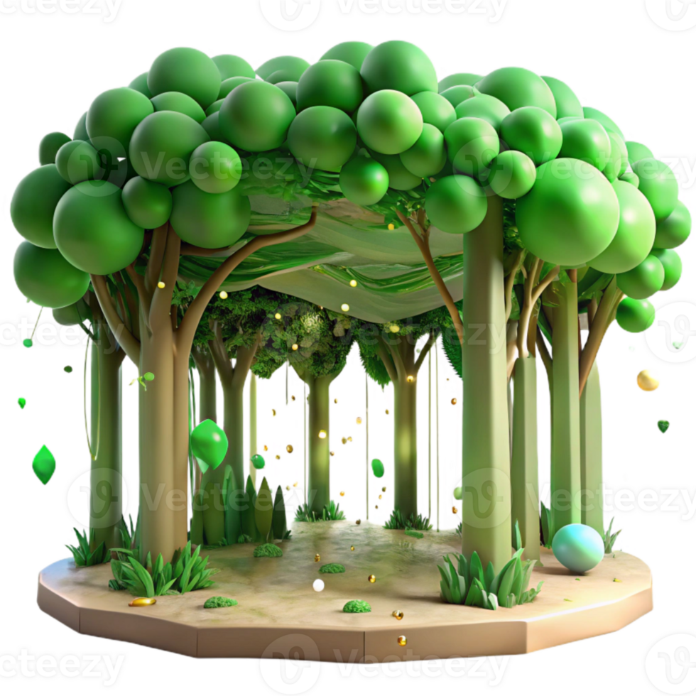 wonderful traditional Green Forest Canopy with Sunlight Filtering Through Transparent Background original png