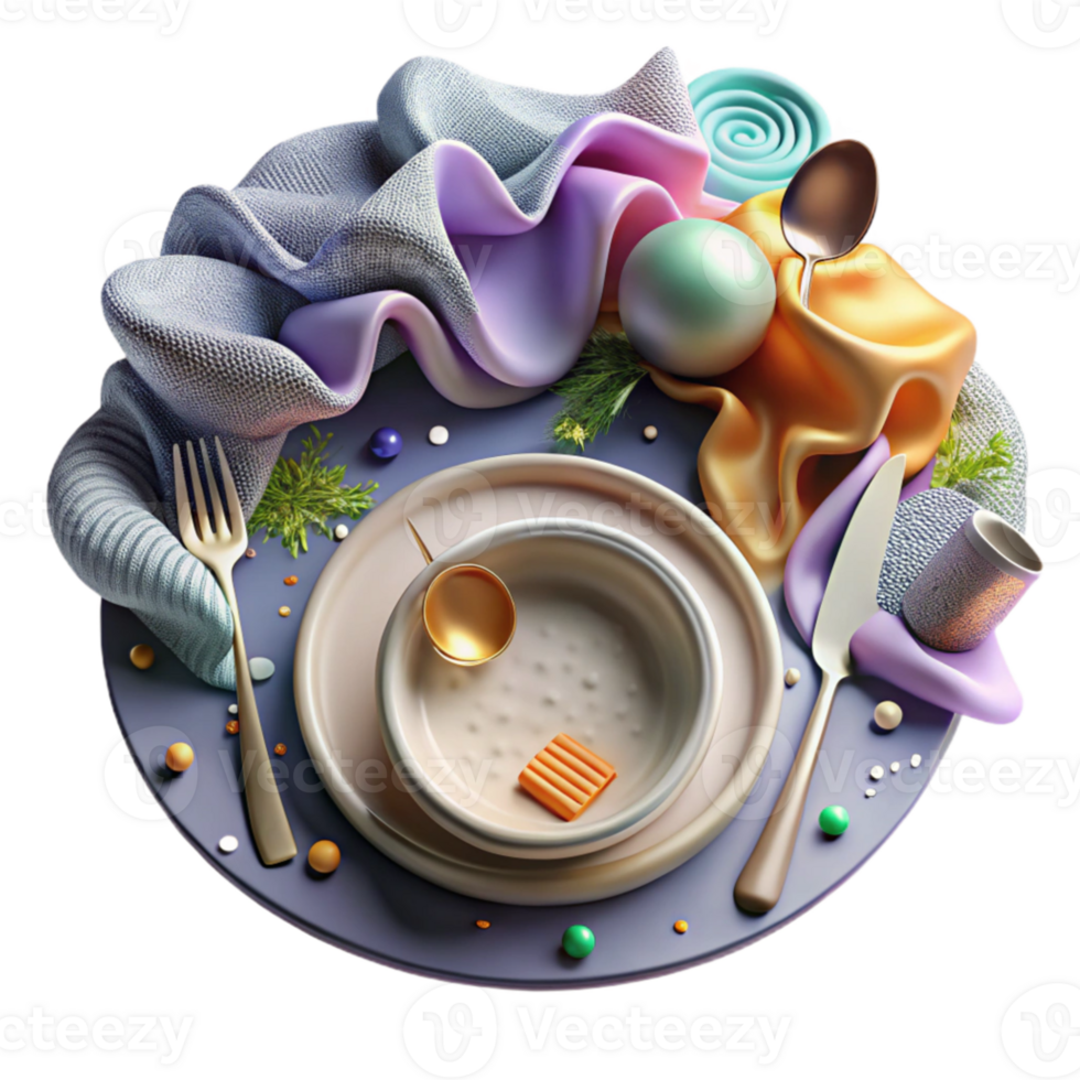 extraordinary rustic Place Setting with Plate and Cutlery Transparent high quality png