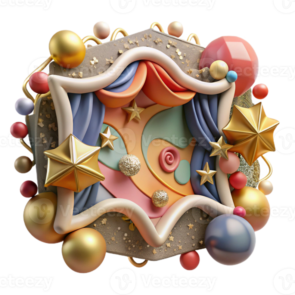 wonderful rustic Graffiti Decorative Border Cutout with Ornate Design premium png