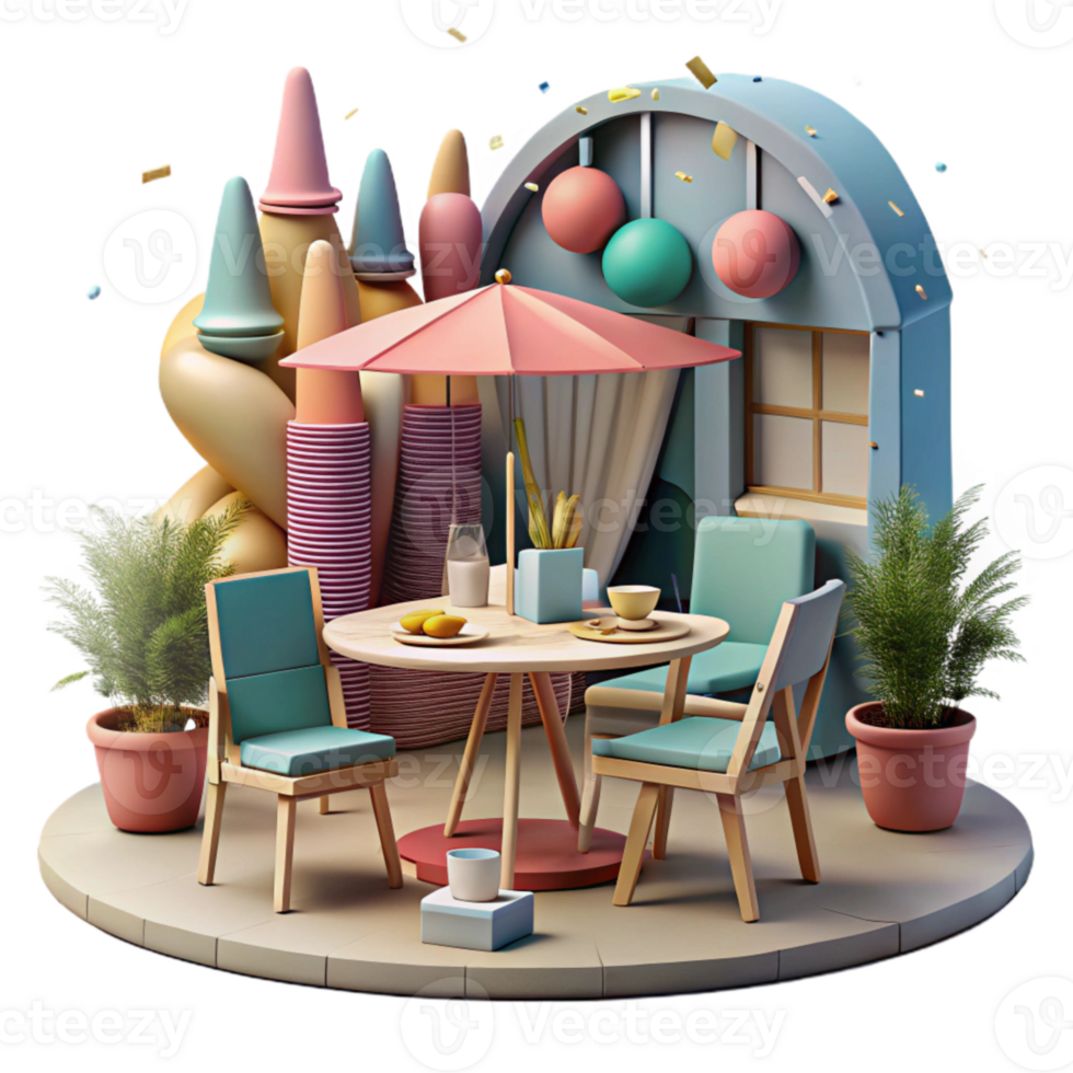stunning creative Outdoor Dining in City Street Cutout original png