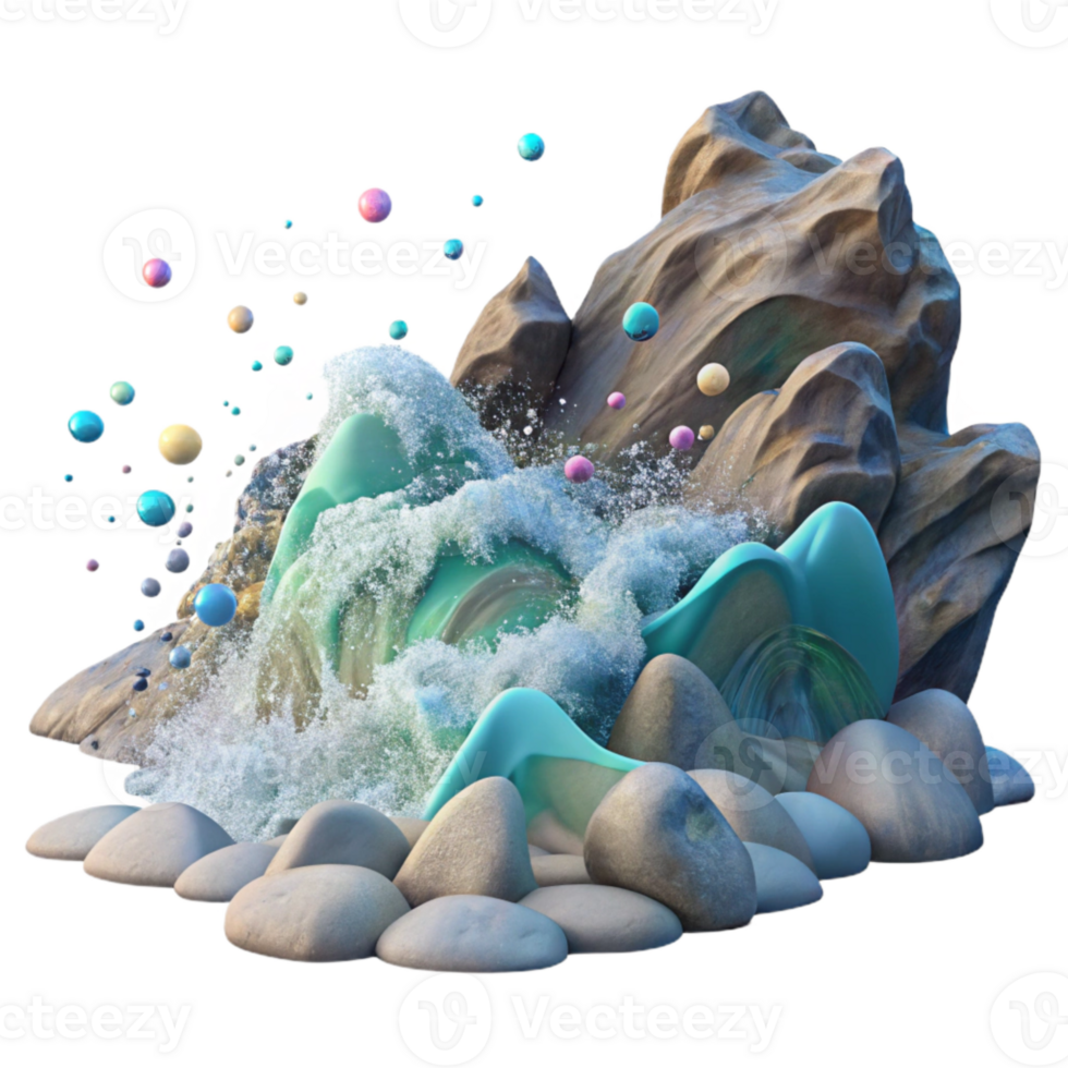 extraordinary creative Ocean Waves Crashing on Shore Dynamic Angle Cutout original png