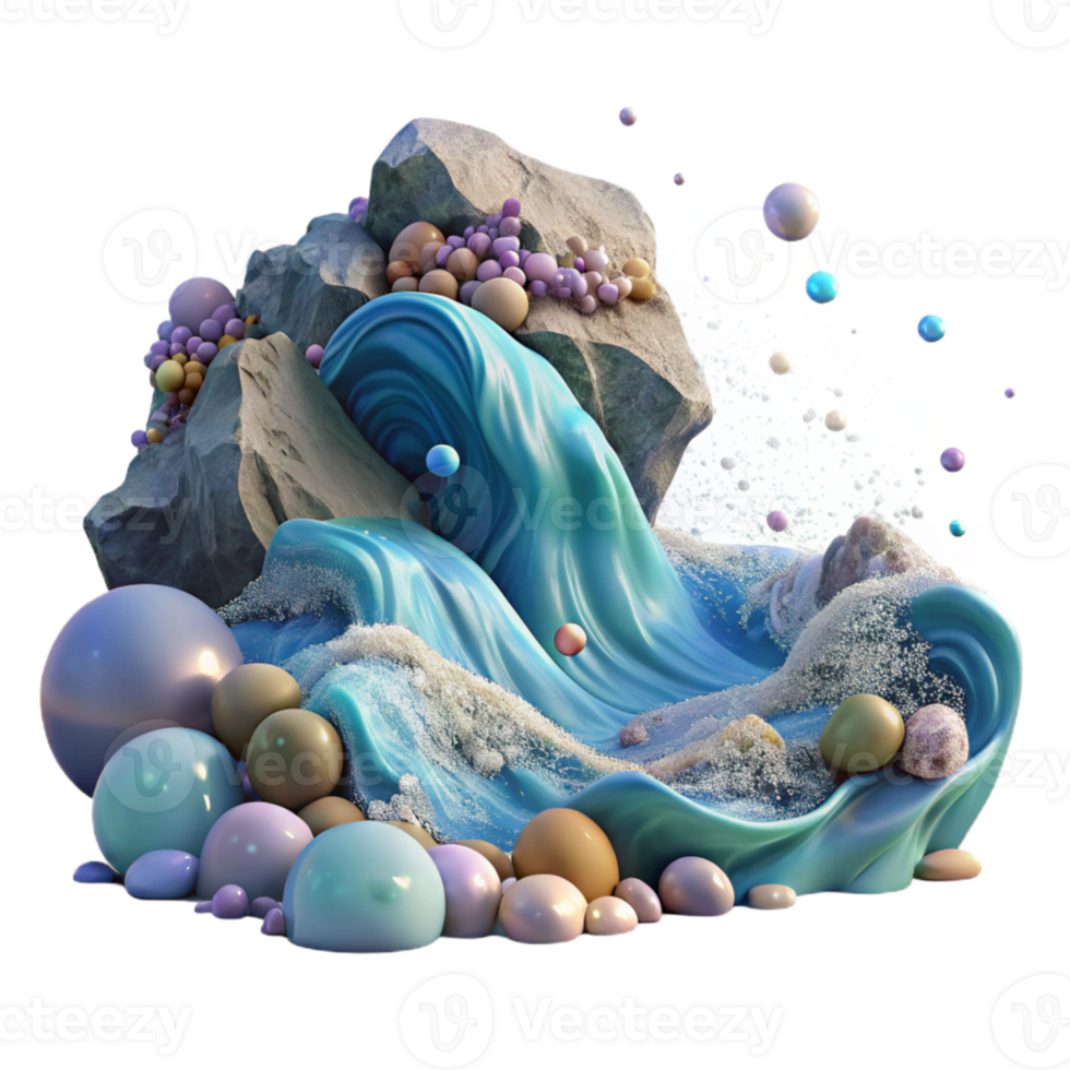 impressive artistic Ocean Waves Crashing on Shore Dynamic Angle Cutout high quality png