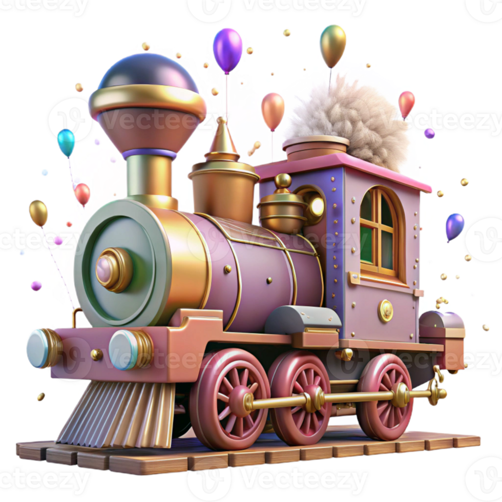 dramatic abstract Historical Train Isolated with Steam Engine Transparent Background genuine png