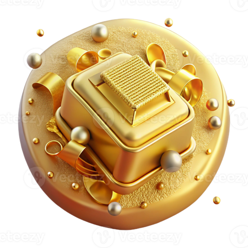 vibrant minimalist Incan Gold Artifact Detail Isolated authentic png
