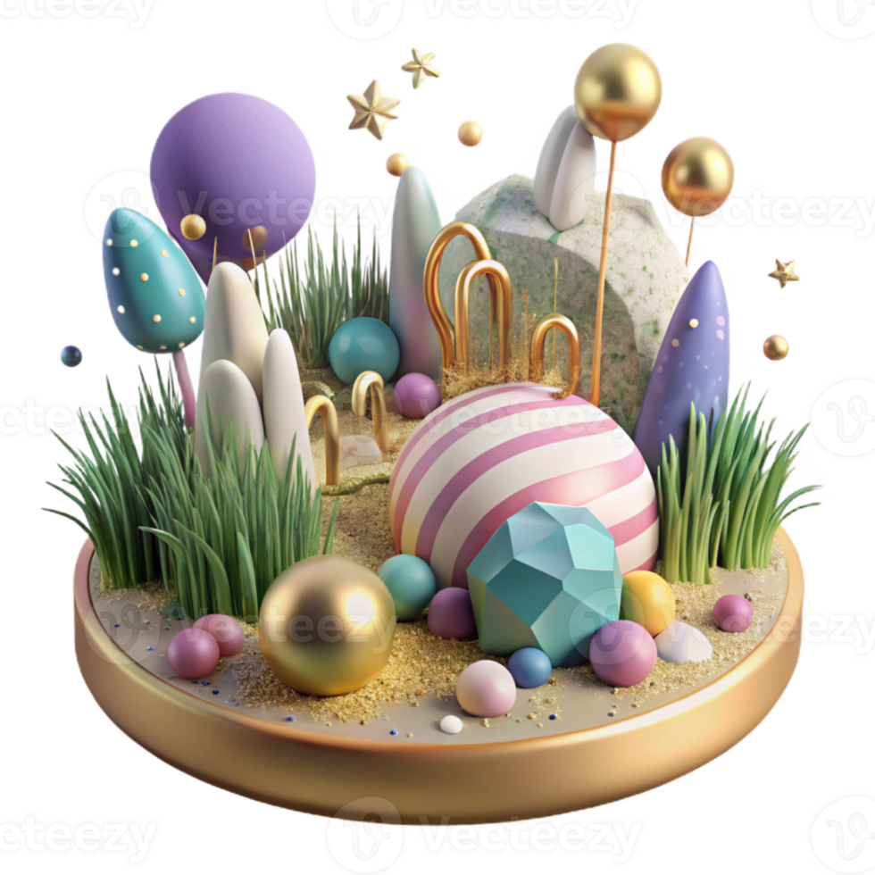 wonderful rustic Grassland Ecosystem Illustration Cutout with Detailed Style png