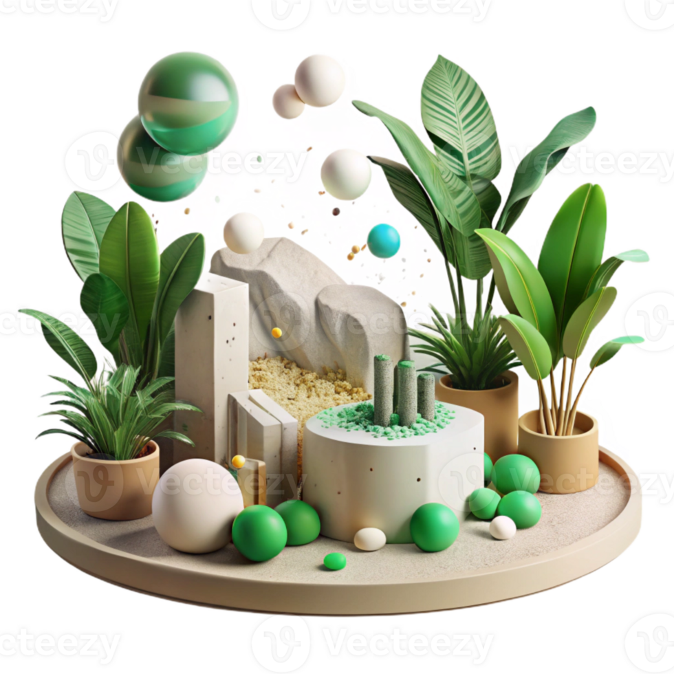 extraordinary traditional Habitat Restoration Scene Transparent Background Green Plants high quality png