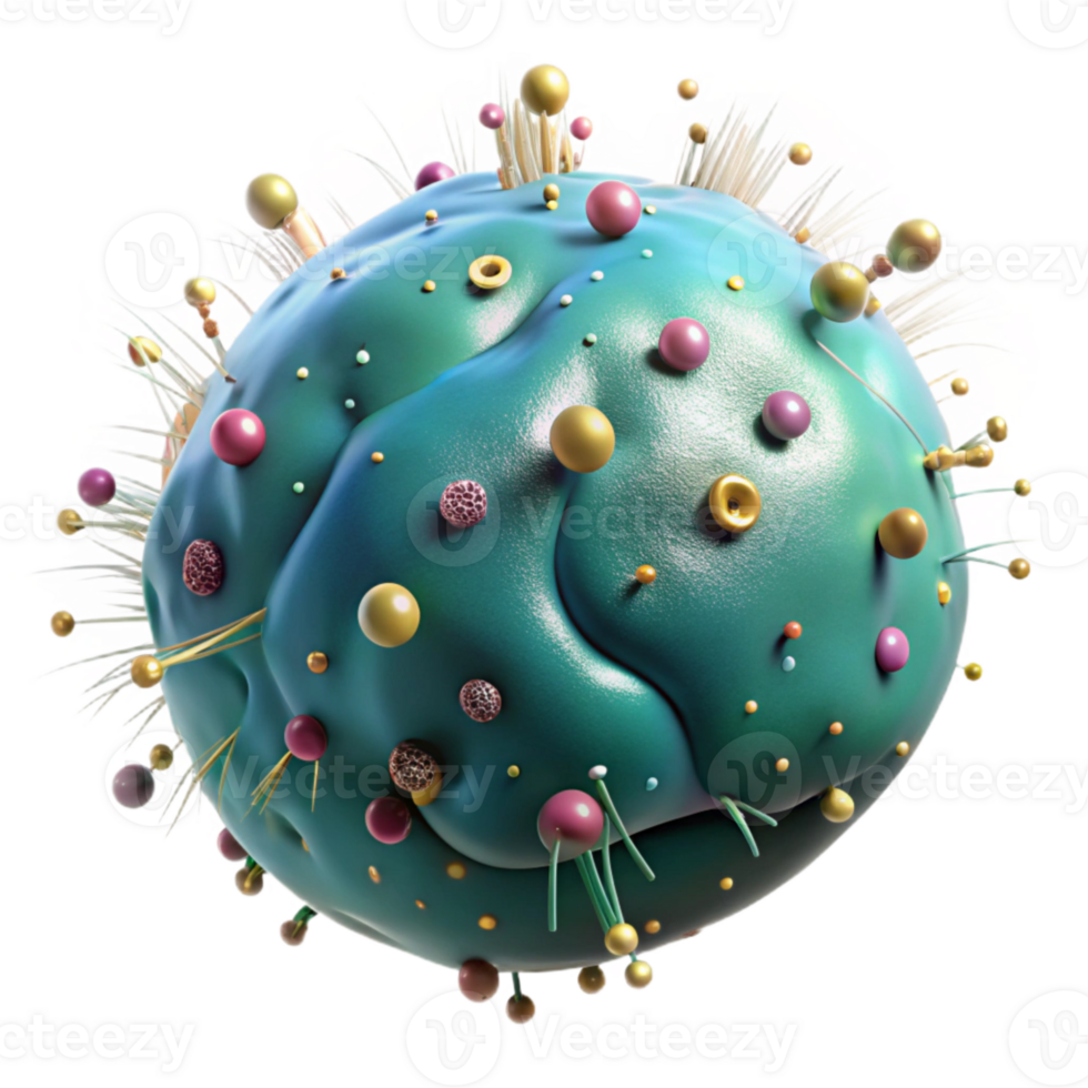 vibrant abstract Microscopic View of Weakened Phytoplankton Transparent Background detailed png