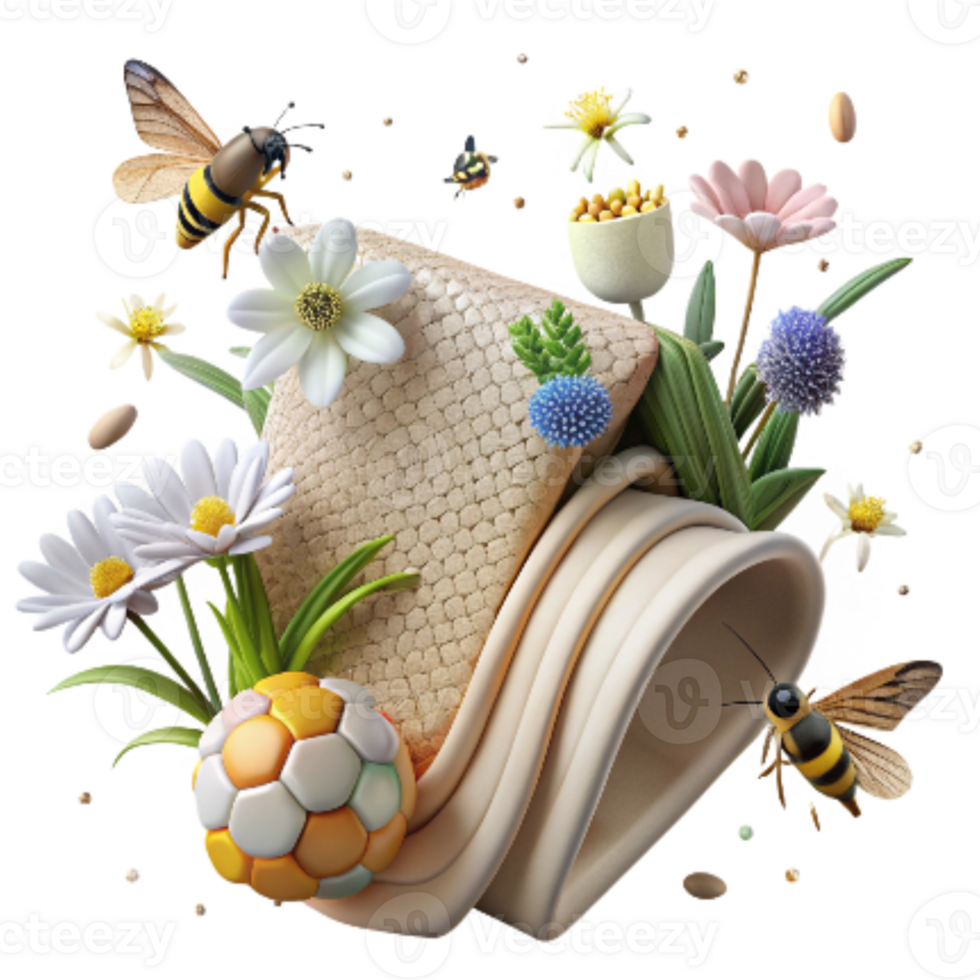 elegant rustic Protecting Native Plants for Wildlife Transparent Background Wildflowers and Bees png