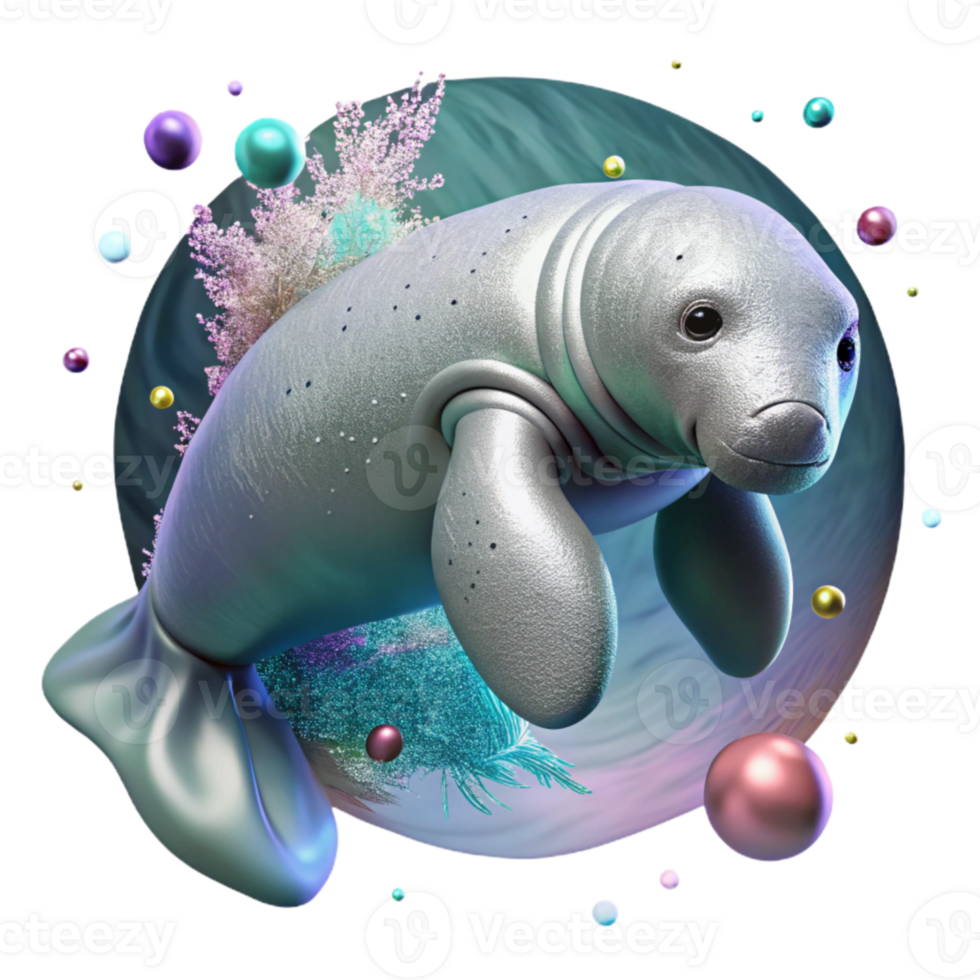 impressive vintage Infrared Drone Imaging Manatee Isolated high resolution png