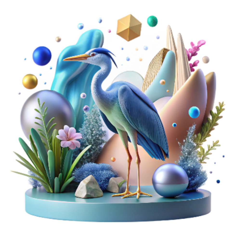 stunning creative Mangrove Forest and Blue Heron Transparent Background authentic png