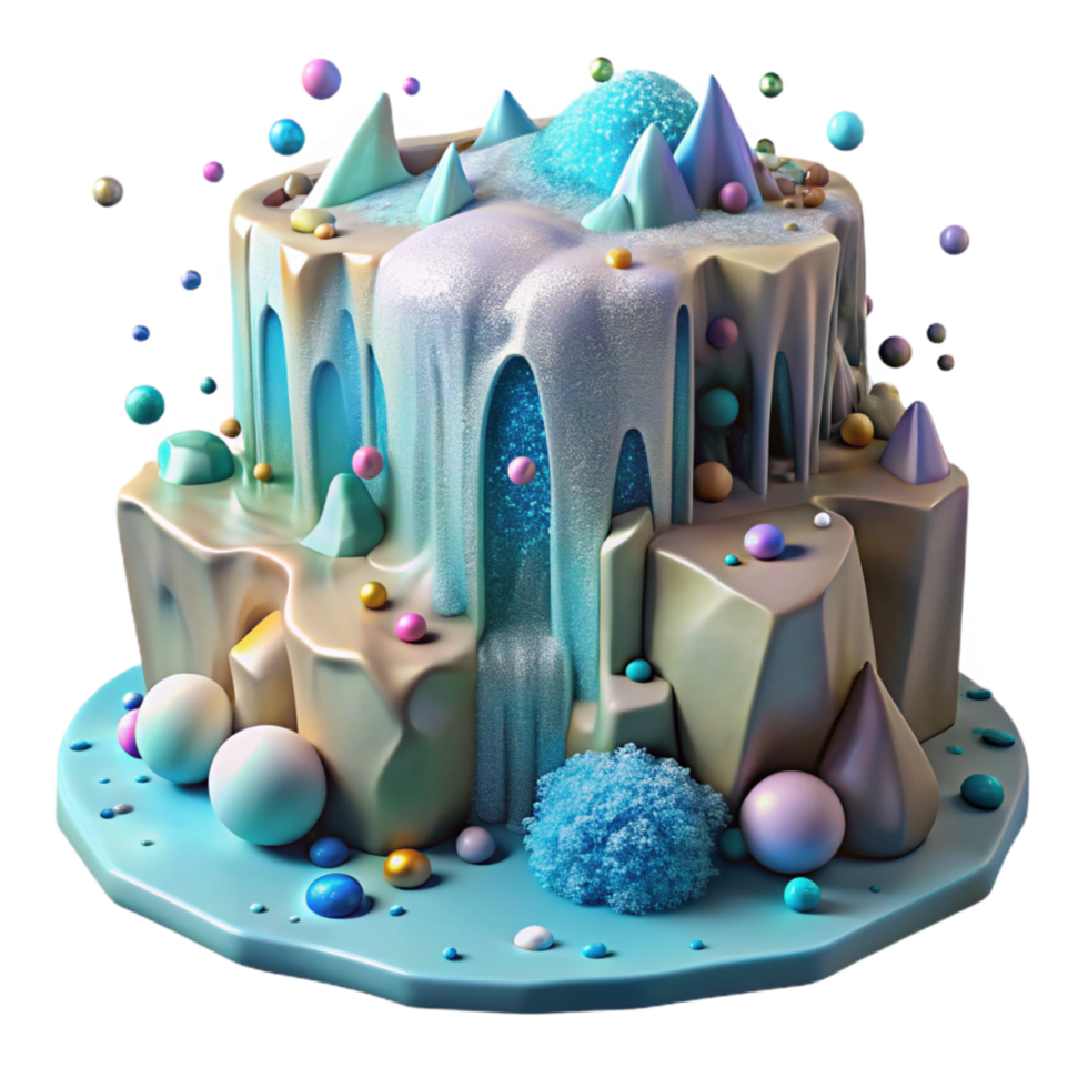 extraordinary contemporary Melting Glacier with Waterfall Transparent Background authentic png