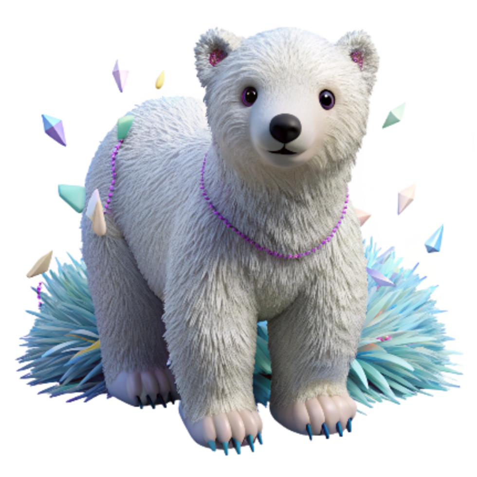 magnificent abstract Polar Bear Cub Isolated on White Background premium png