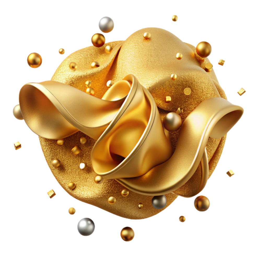 beautiful traditional Gold Sparkle Embellishment on Transparent Background professional png