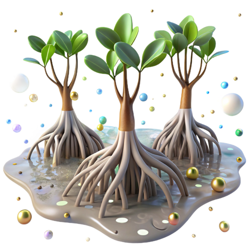 magnificent abstract Mangrove Roots in Shallow Water Isolated Element high resolution png